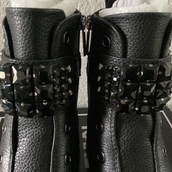 KARL LAGERFELD PARIS Women's Maeva Embellished Buckled Zip Booties, size… - Picture 15 of 16